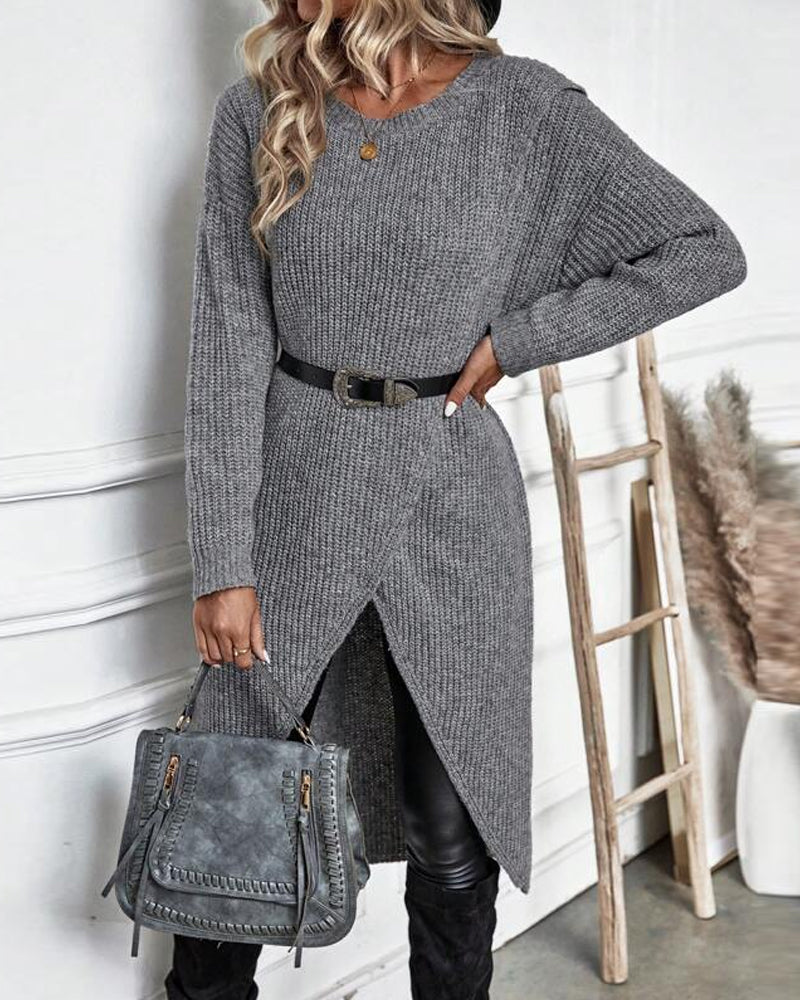 Stilvolles Einfarbiges Sweatkleid - Lina