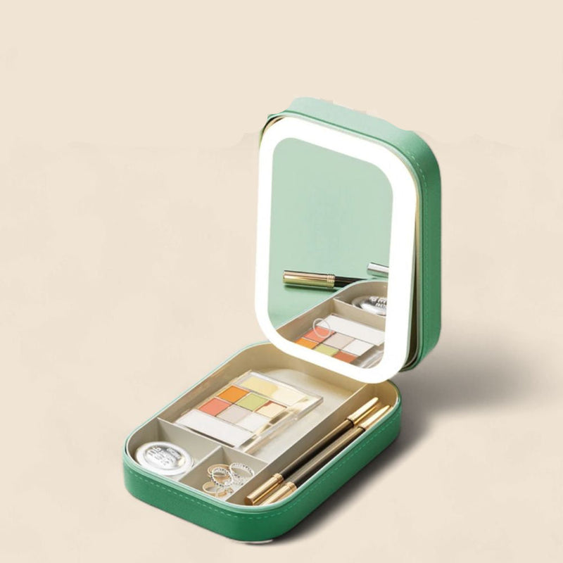 Compact Illuminated Makeup Organizer for On the Go - Liora