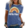 Damen-T-Shirt mit Regenbogenprint – Sunny