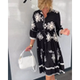Trendiges Kleid mit Blumenmuster und 3/4 Ärmeln – Elin