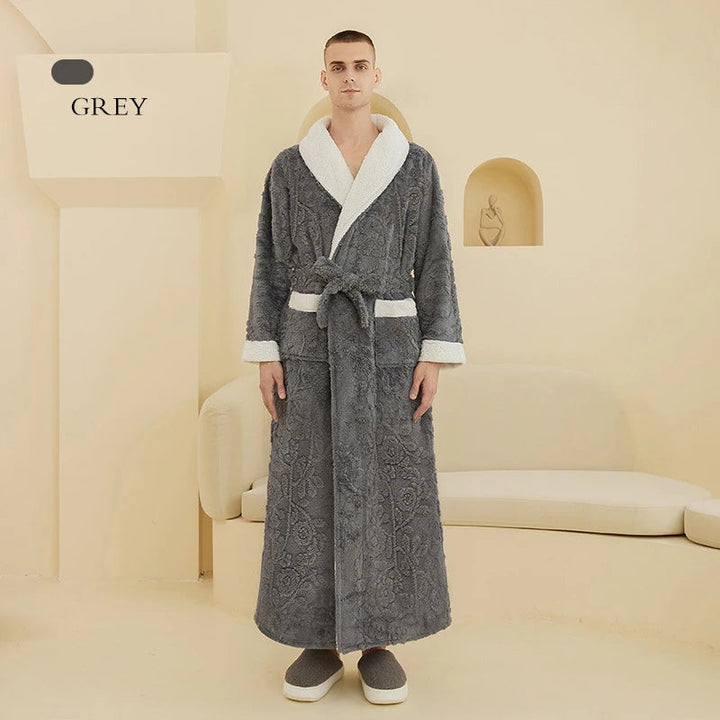 Jacquard Bathrobe | Warm and comfy fleece bathrobe