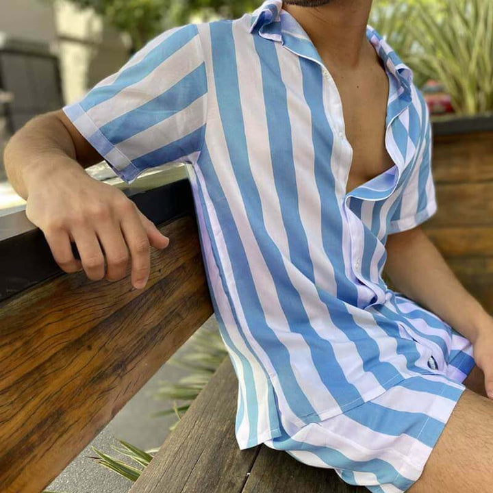 Stilvolles Herren-Sommer-Set mit Streifenmuster - StreifenFrisch