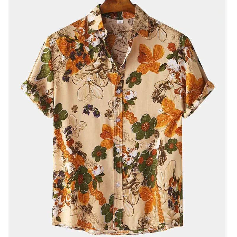 Licht & Stijlvol Heren Tropenhemd met Bloemenpatroon- Mateo