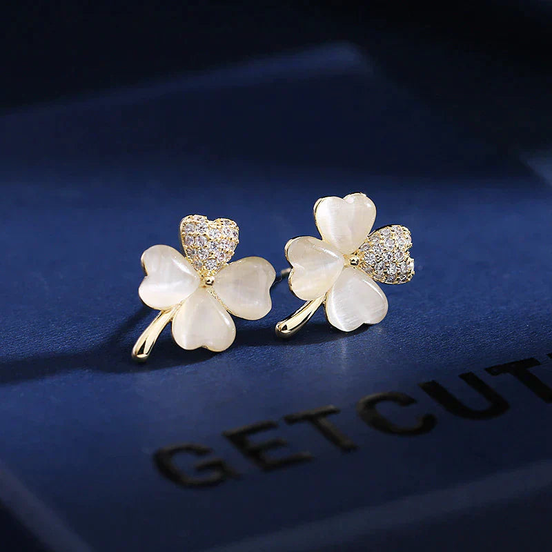 Four-Leaf Clover Earrings | Elegant Lucky Charms for Your Ears