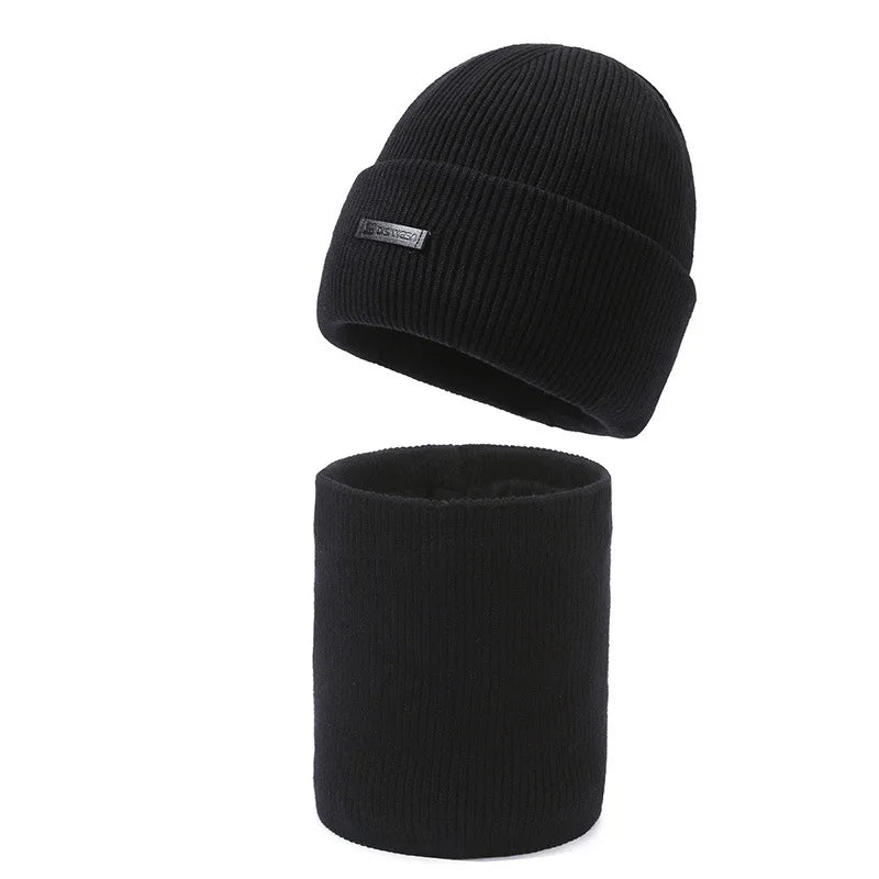 Wool Beanie Set | Cozy Knitted Men's Hat and Scarf