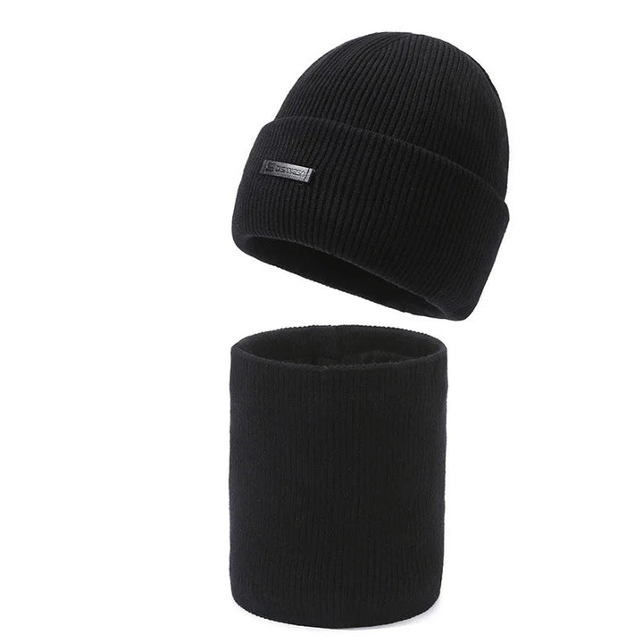 Wool Beanie Set | Cozy Knitted Men's Hat and Scarf
