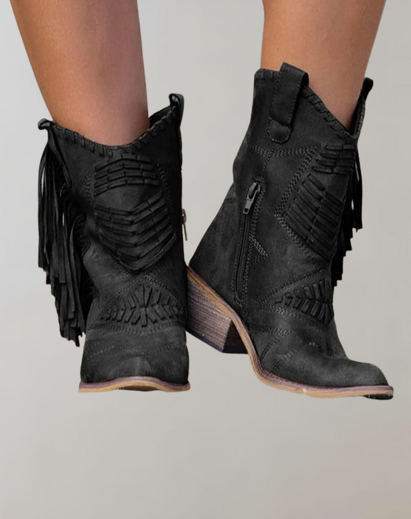 Stilvolle Damen Stiefel mit Quasten - Selena