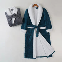 Jacquard Bathrobe | Warm and comfy fleece bathrobe