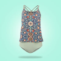 Stilvoller ärmelloser Bikini mit attraktivem Muster - SummerGlow