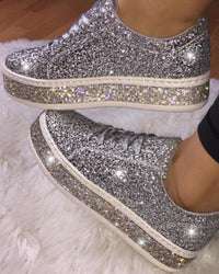 Stilvolle Plateau-Glitzer-Damensneaker - Sienna
