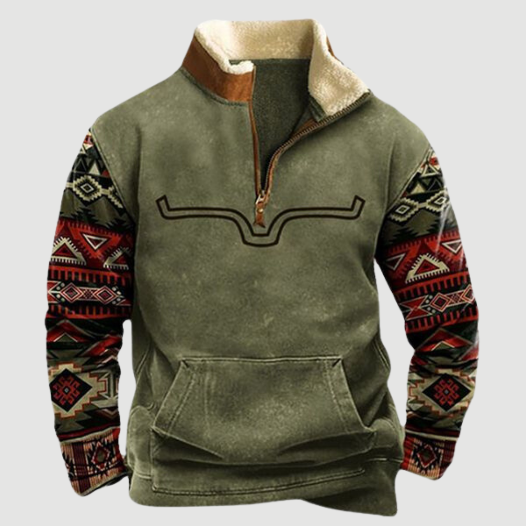 Vintage Fleece-Winterpullover mit Reißverschluss für Herren - Felix