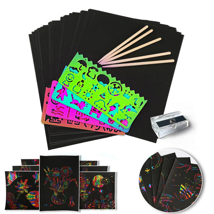 Kratzerkarten-Set mit magischen Regenbogenfarben - ColorBurst