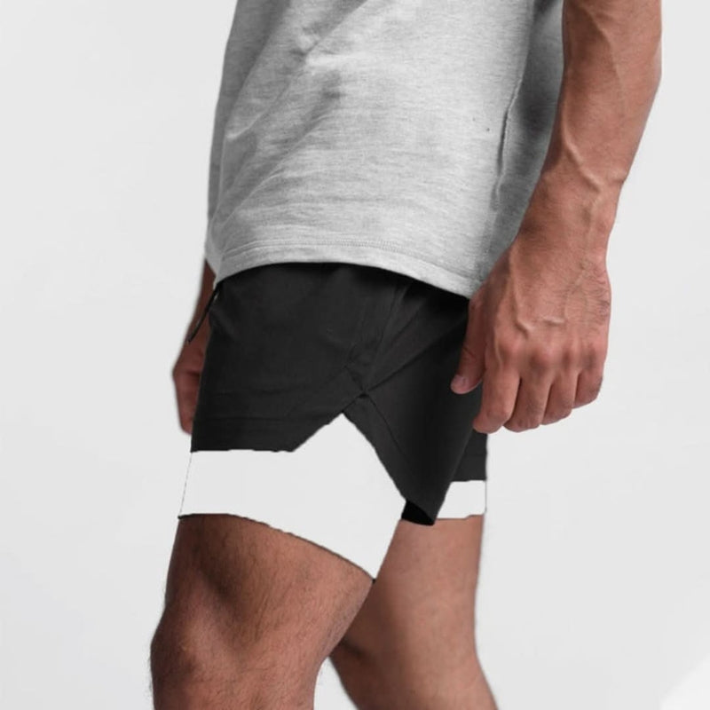 2-in-1 Ademende Heren Sportshorts met Binnenshorts - Noah