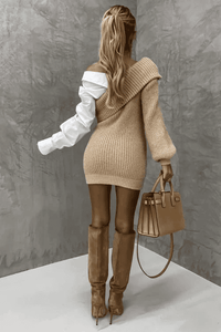 Gestricktes Kleid mit angenähter Bluse – Elodie