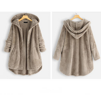 Trendige geschnittene Fleecejacke mit Kapuze - FleeceLux