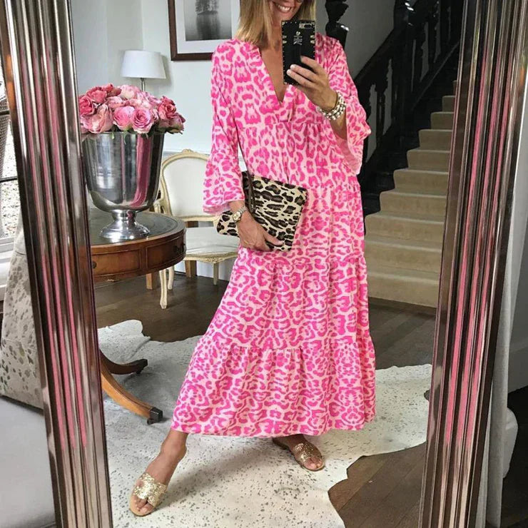 Trendiges Maxikleid mit rosa Leopardenmuster - ChicSafari
