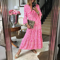 Trendiges Maxikleid mit rosa Leopardenmuster - ChicSafari