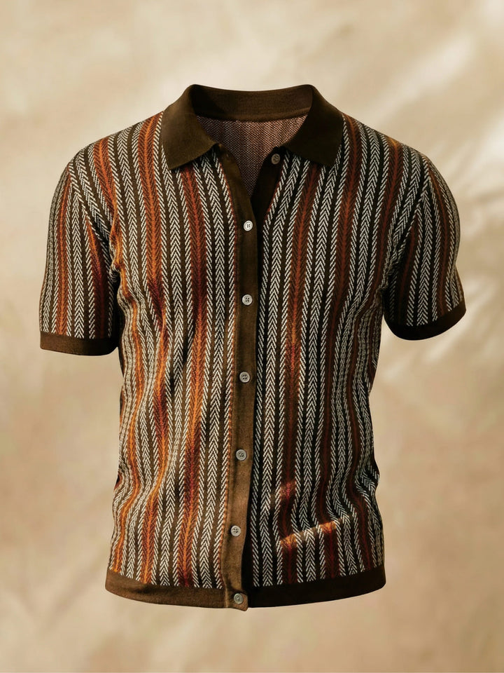 Atmungsaktives Chevron-Poloshirt für Herren mit Knopfleiste - Julian (Copy)