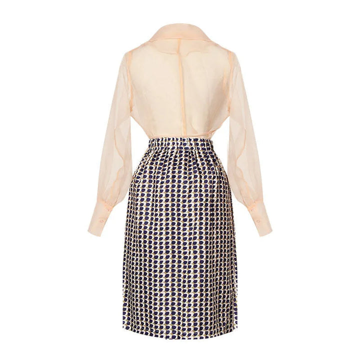 Two-piece Chiffon Summer Set with Belt and Skirt – Maurelle