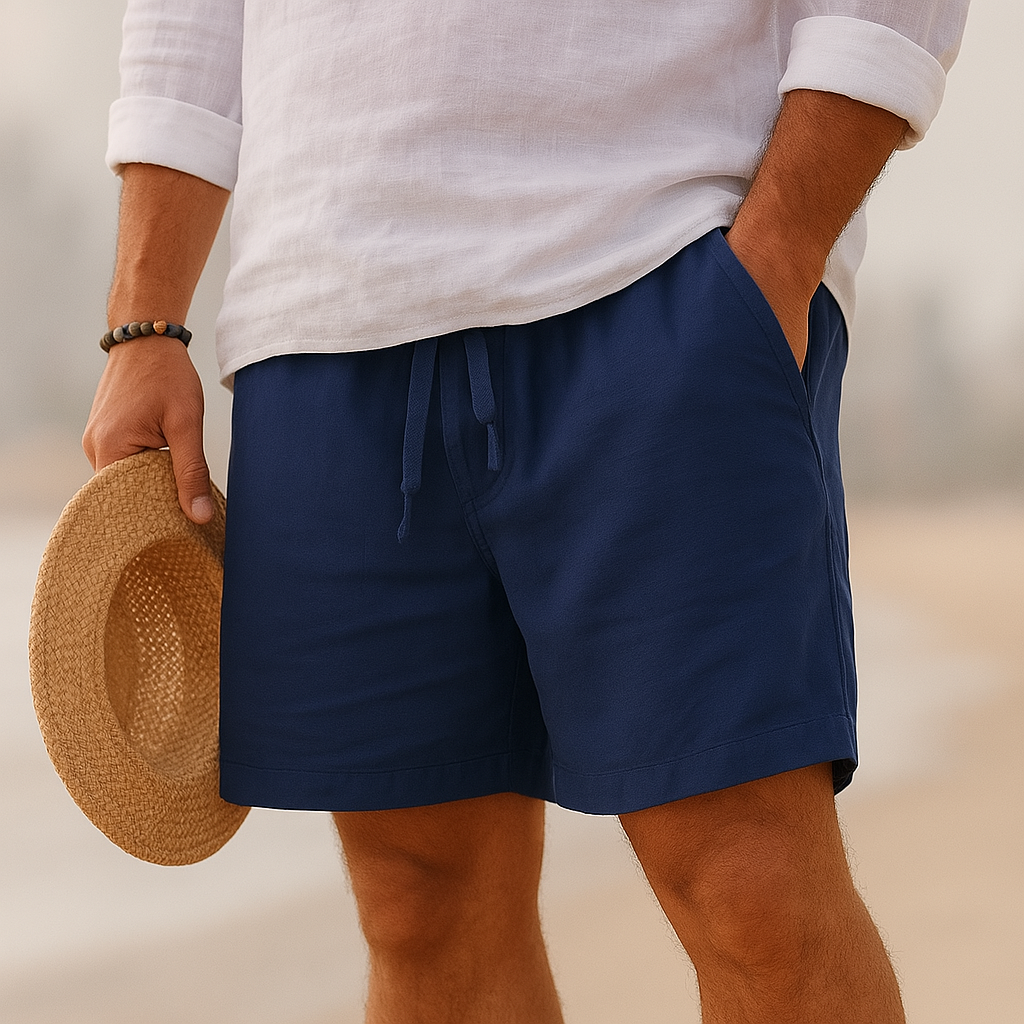 Lorenzo Men's Cotton-Linen Shorts – Lightweight & Breathable 4