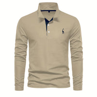 Bequemer Herren Polo mit Langen Ärmeln