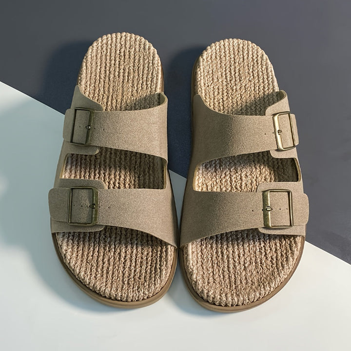Stijlvolle heren zomer-slippers met verstelbare banden - GripStep