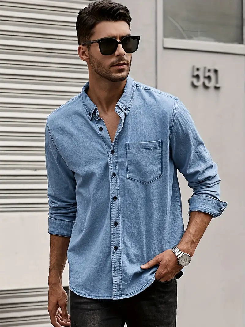 Herbst Denim Herrenhemd – Milan
