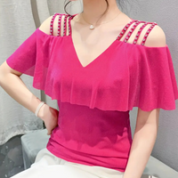 Modische V-Ausschnitt Bluse für Damen - Elvira