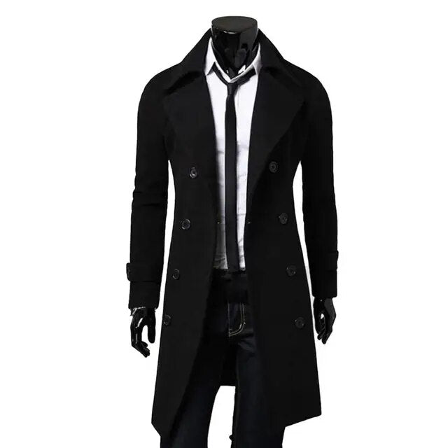Britischer Trenchcoat| Winddichte Jacke mit doppelter Knopfreihe