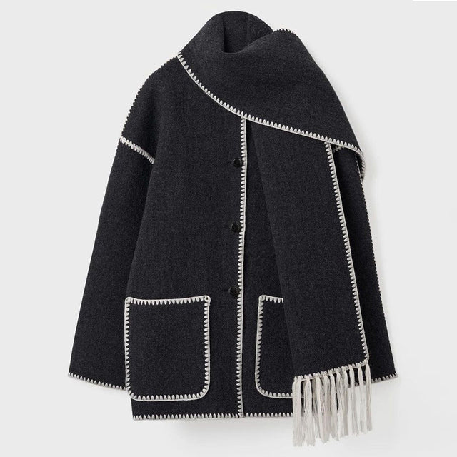 Damen-Winterjacke mit Schal - Celeste