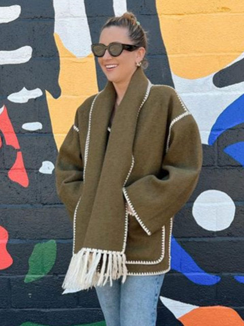 Damen-Winterjacke mit Schal - Celeste