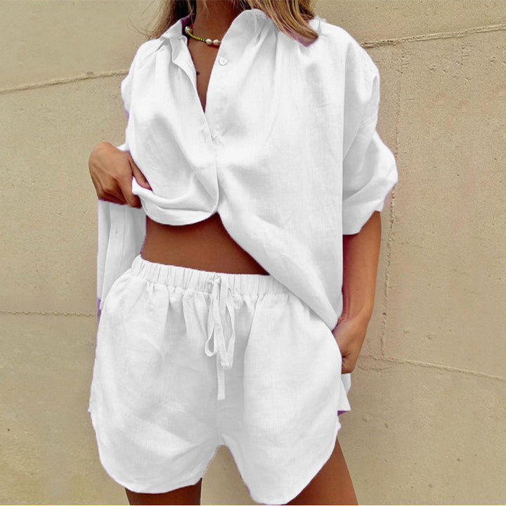 Zweiteiliges Leinen Damen Sommer Set mit Entspannter Passform – Aveline