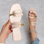 Damen flache Sommer-Slipper mit offenem Zehenbereich – Avianne