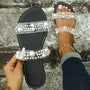 Bohemian Slip-On Damensandalen mit Perlenverzierung – Elvyna