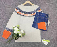 Skandinavischer trendiger Pullover mit lebendigem Muster - NordicChic