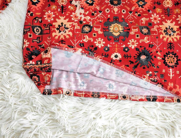 Vintage Aztec Print Longsleeve - Autumn Pattern