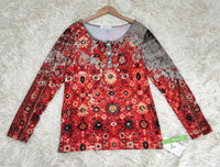 Vintage Aztec Print Longsleeve - Autumn Pattern