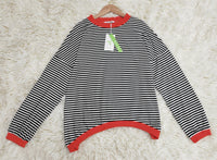 Orange-marineblau-weiß gestreiftes Longsleeve - HerbstStreifen