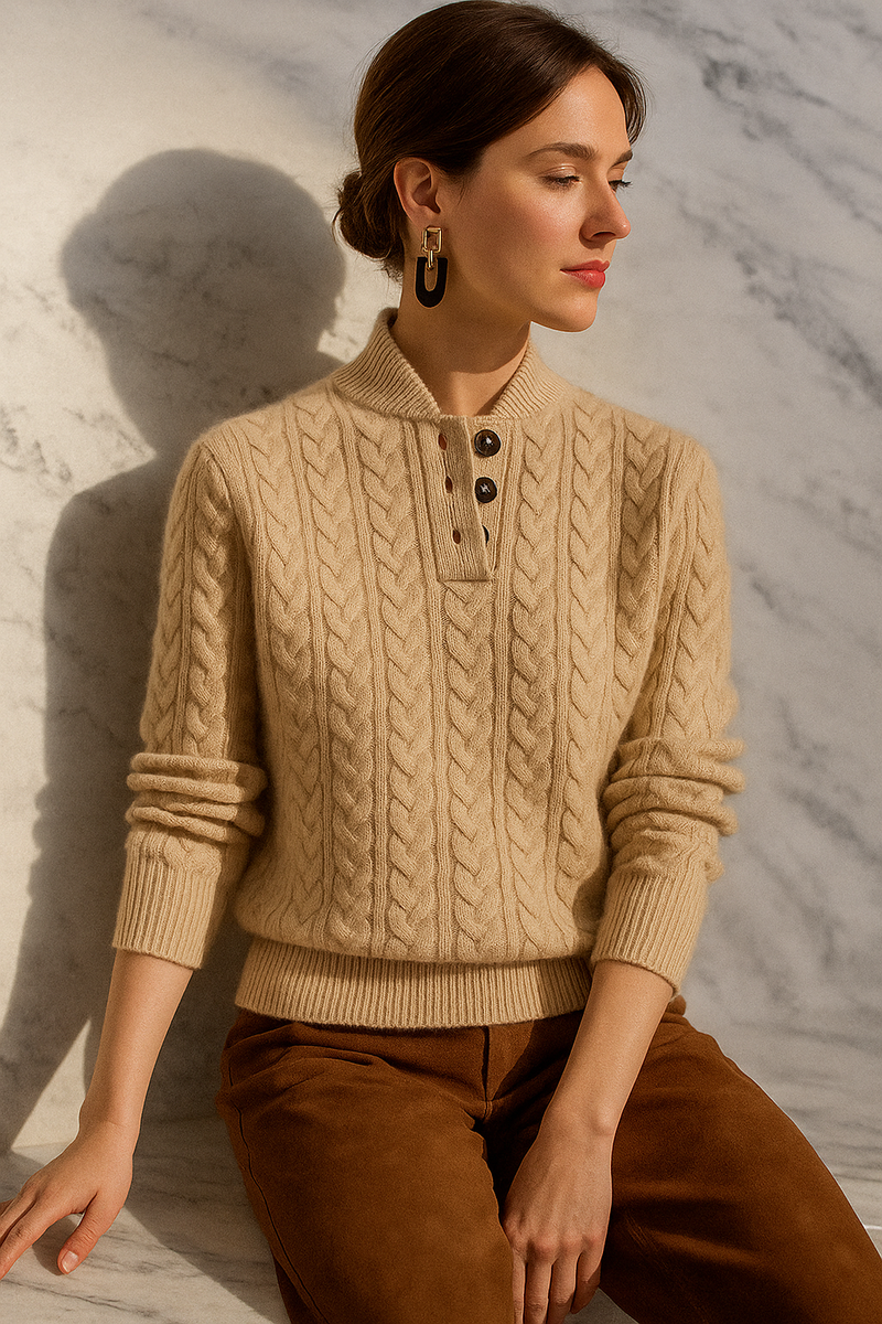 Arden Button-Up Cashmere Sweater 22