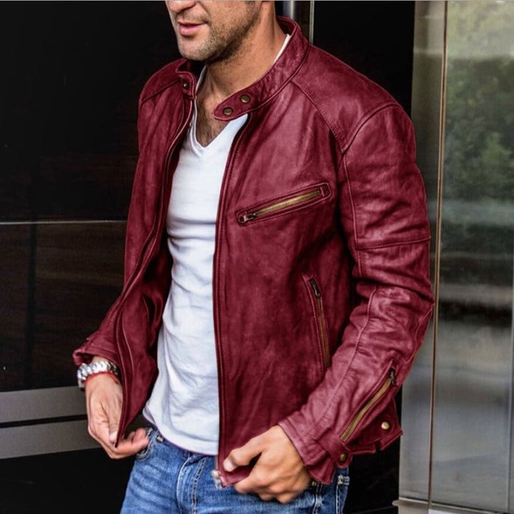 Leder Herrenjacke mit Wetterfester Beschichtung – Leandro