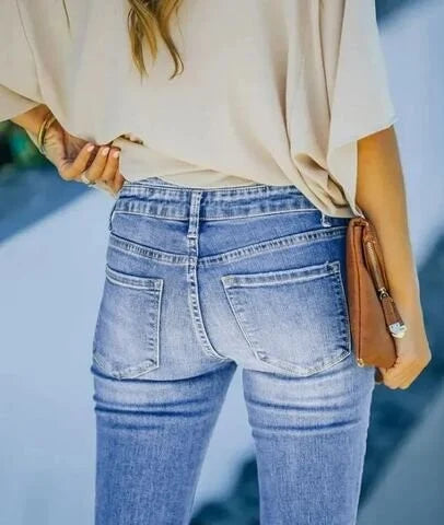 Trendige Jeanshose mit hoher Taille - Mila