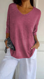Gestricktes Damen Top mit V-Ausschnitt – Saphira
