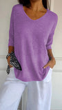 Gestricktes Damen Top mit V-Ausschnitt – Saphira
