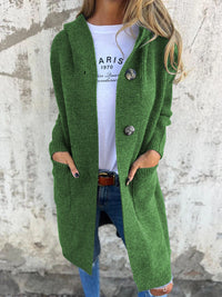 Gestrickte Lange Damenjacke mit Kapuze - Liv