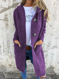 Gestrickte Lange Damenjacke mit Kapuze - Liv