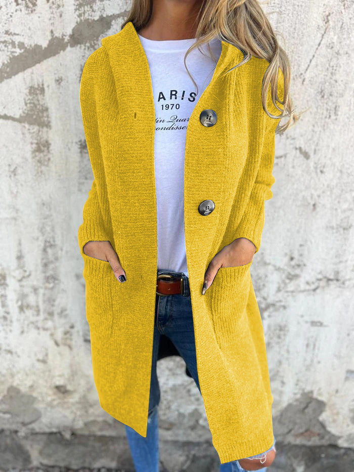 Gestrickte Lange Damenjacke mit Kapuze - Liv