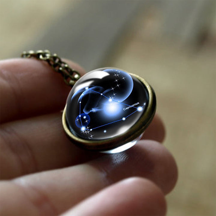 Glass 12 Zodiac Sign Protective Pendant - Sofia