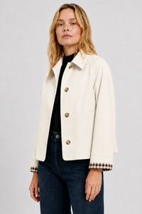 Women's Lightweight Jacket with Relaxed Fit and Vichy Lining 22