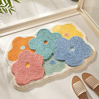 Luxury Bath Mat with Floral Pattern, Extra Soft and Absorbent - Florina