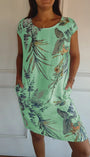 Bedrucktes Kleid mit Rundhalsausschnitt - Eveline